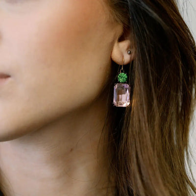 Twin Gem Drop Earrings