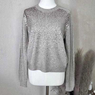 Elsie Cascading Sequin Fine Knit Jumper
