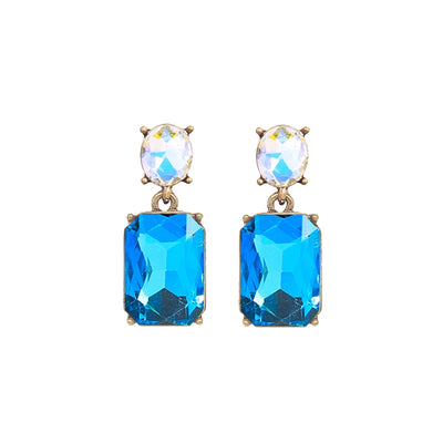 Oval Twin Gem Earrings