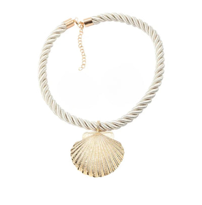 Clam Shell Statement Rope Necklace