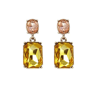 Oval Twin Gem Earrings