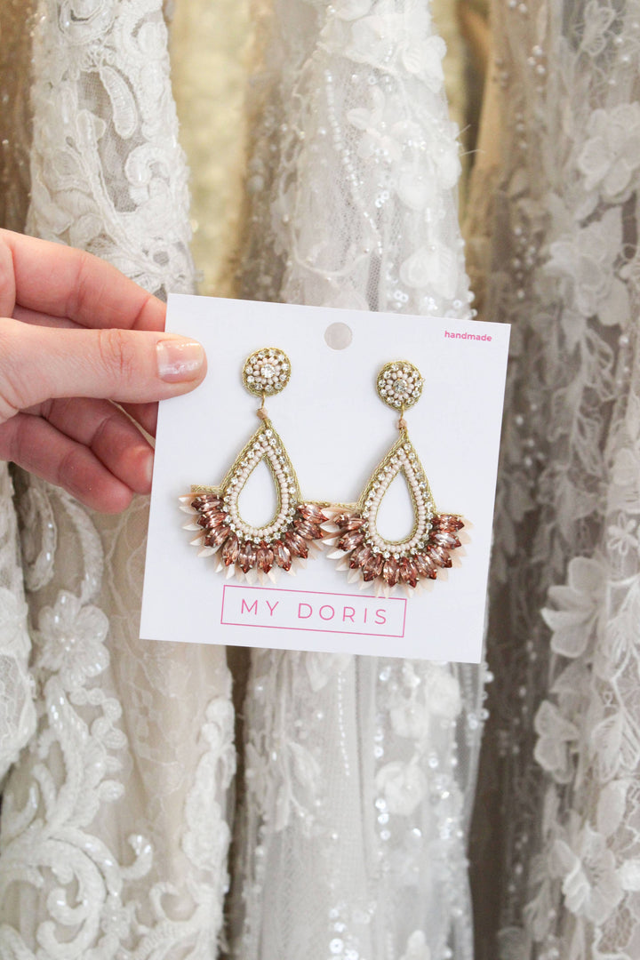 PEACH TEARDROP EARRING