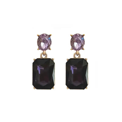 Oval Twin Gem Earrings