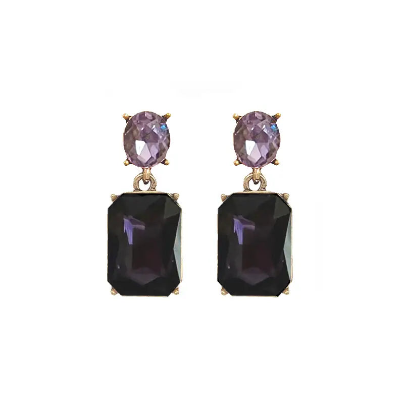 Oval Twin Gem Earrings