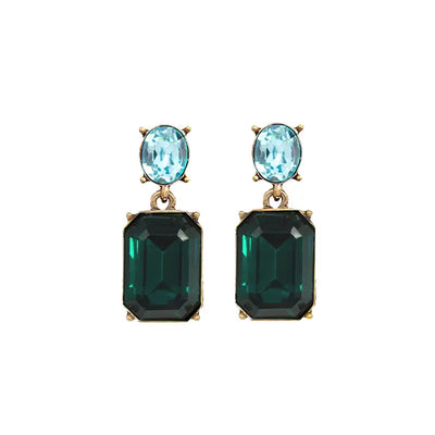 Oval Twin Gem Earrings