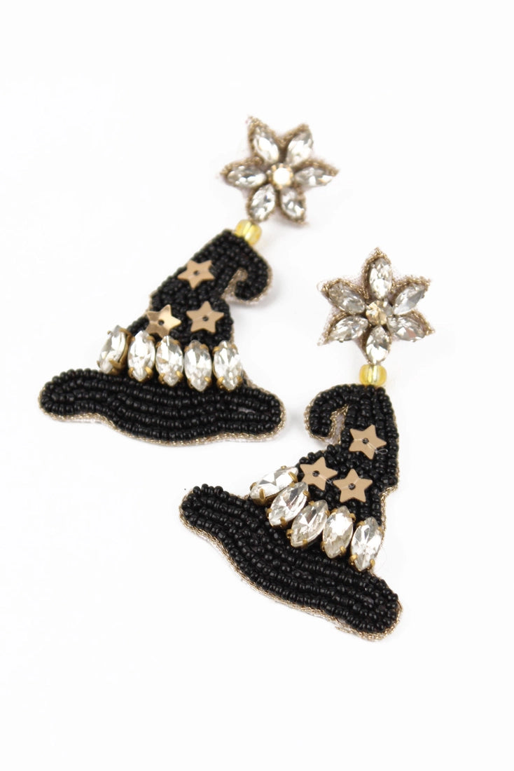 Black Witches Hat Earrings