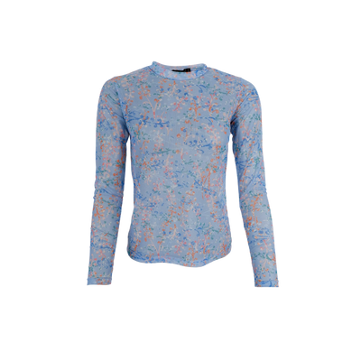 Florence Mesh Blouse in Blue Flower