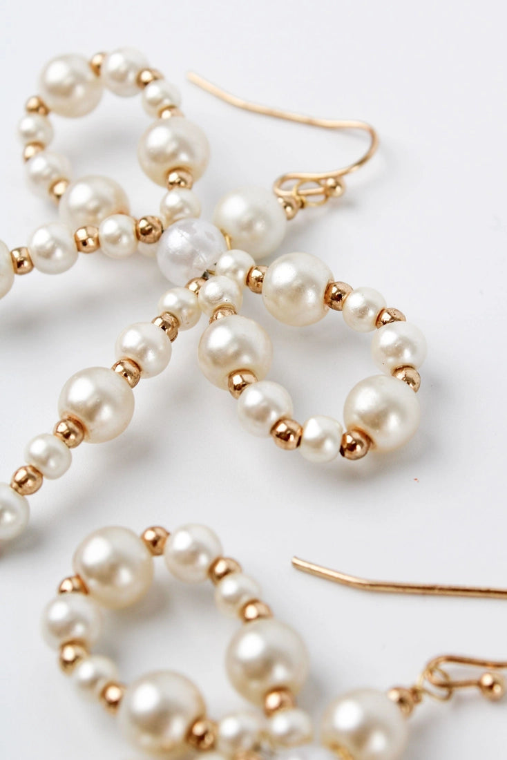 Pearl Bow Beaded Earrings