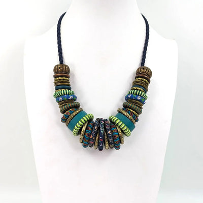 Textured Rings Statement Necklace