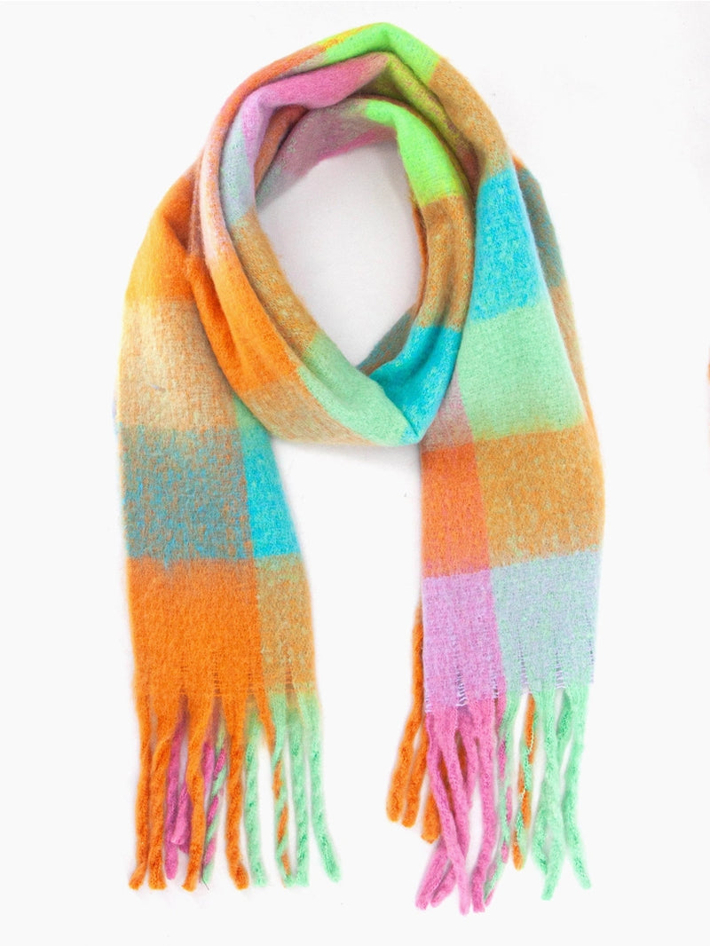 Allie Heavyweight Scarf in Pastel Check