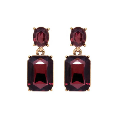 Oval Twin Gem Earrings