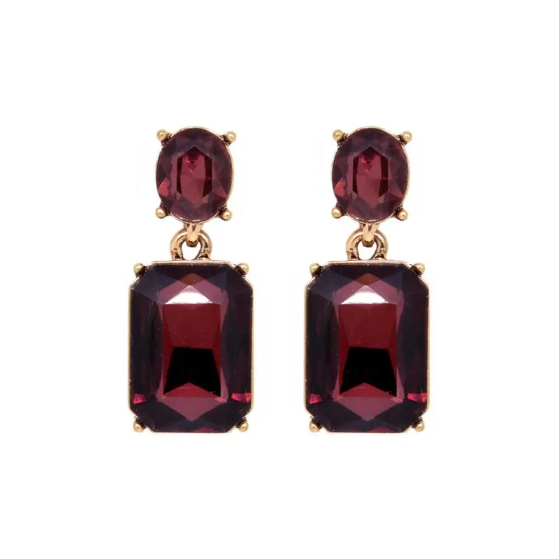 Oval Twin Gem Earrings