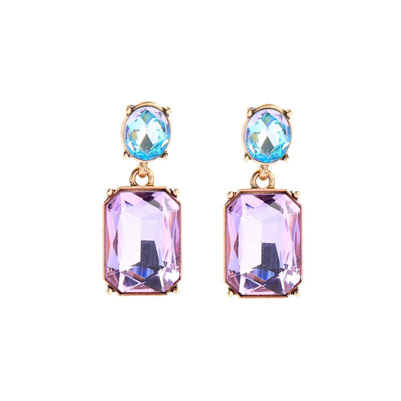 Oval Twin Gem Earrings