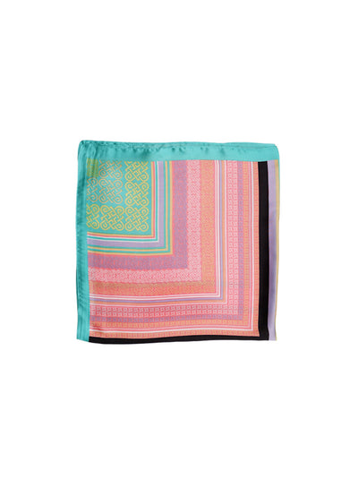 Romina Square Neck Scarf in Green Multi