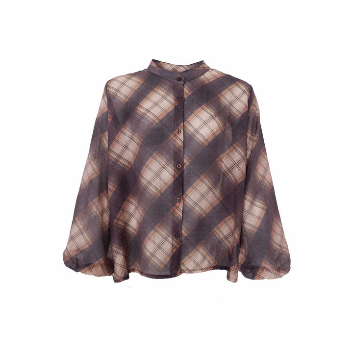 Charlotte Blouse in Coffee Check
