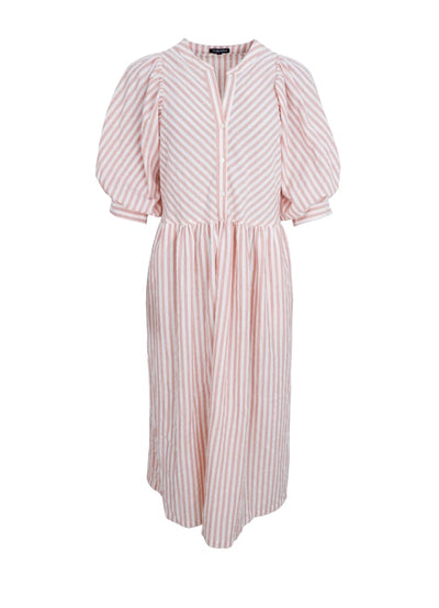 Selma Striped Dress in Rose Pink