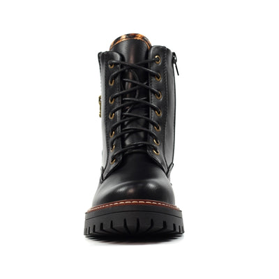 Colorado Black Boot with Leopard Zip Detail
