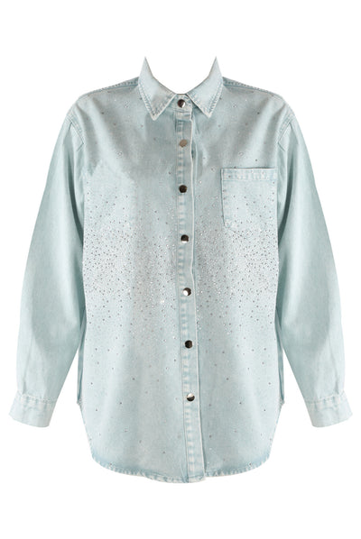 Delta Sparkle Stud Denim Shacket