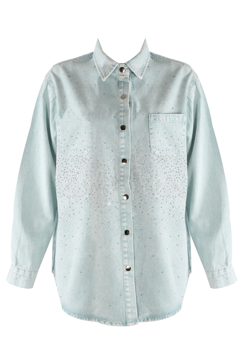 Delta Sparkle Stud Denim Shacket