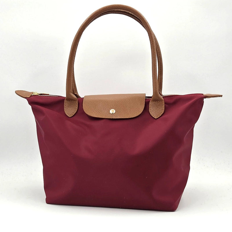 Waterproof Tote Bag with Leather Handles