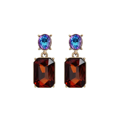 Oval Twin Gem Earrings