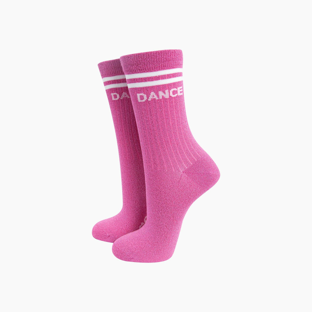 Dance Combed Cotton Glitter Socks in Hot Pink: UK 3-7 | EU 36-40 | US 5-9