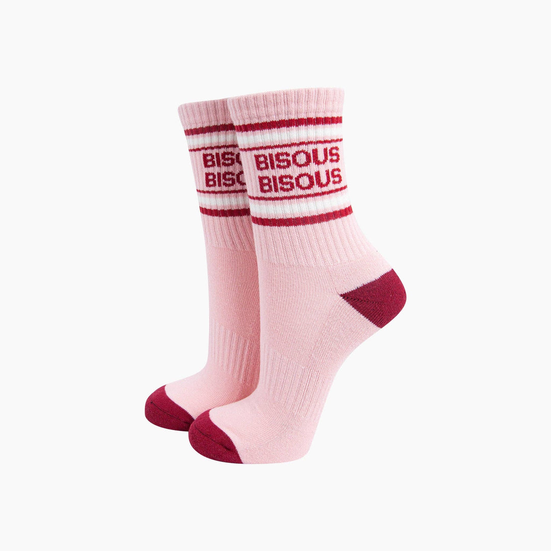 Bisous Bisous Organic Cotton Sports Socks in Pink: UK 3-7 | EU 36-40 | US 5-9
