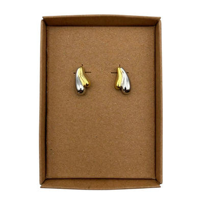 Gold & Silver Droplet Stud Earrings