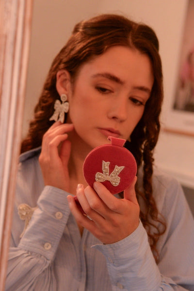 Pearl Bow Compact Mirror