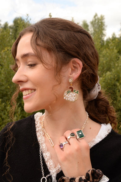 White Pumpkin Earrings