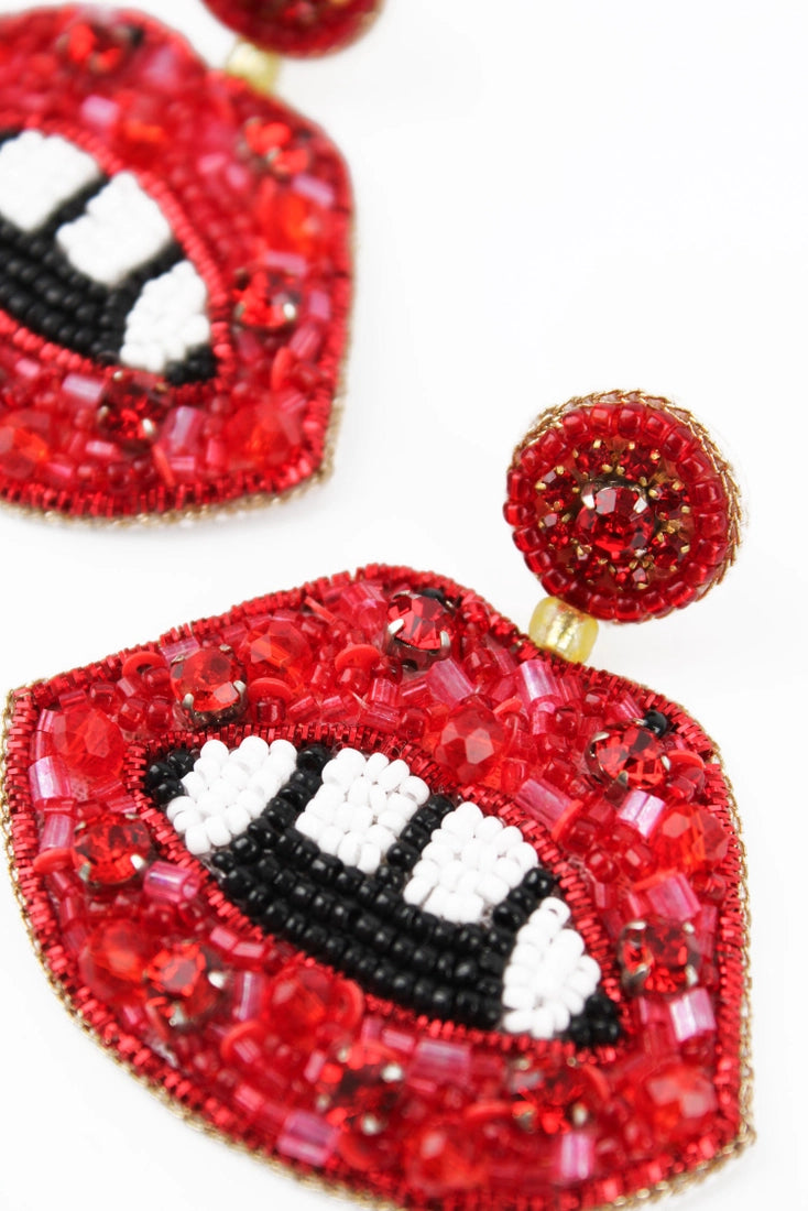 Red Fang Lip Earrings