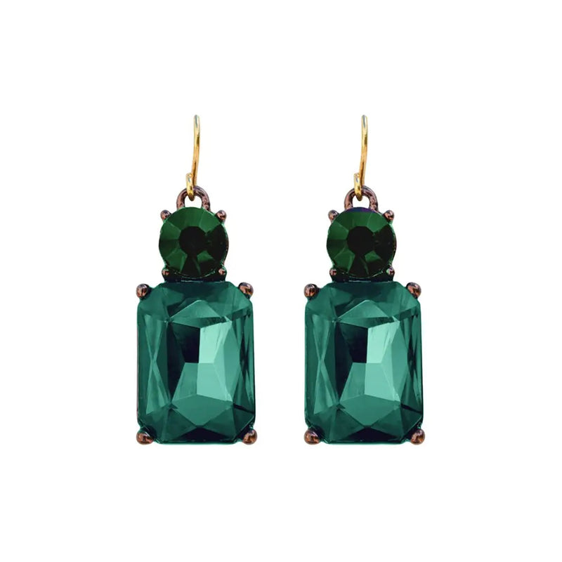 Twin Gem Drop Earrings