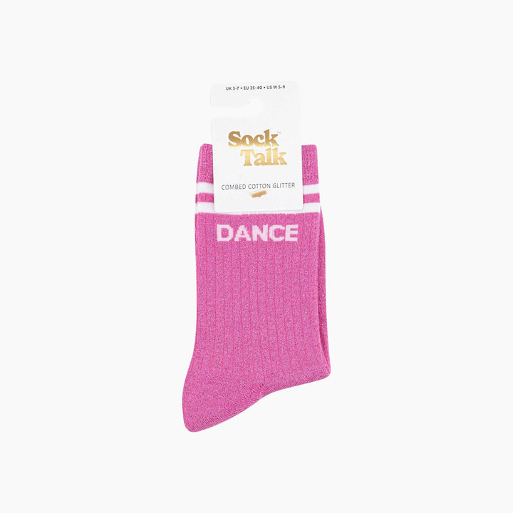 Dance Combed Cotton Glitter Socks in Hot Pink: UK 3-7 | EU 36-40 | US 5-9