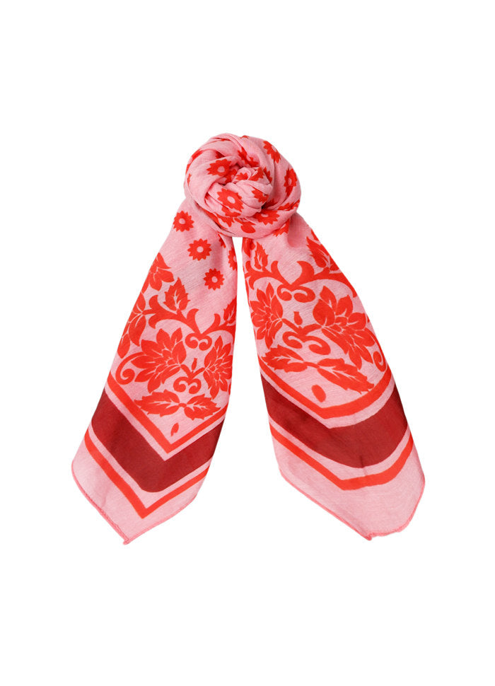 Hally Mini Square Neck Scarf in Coral