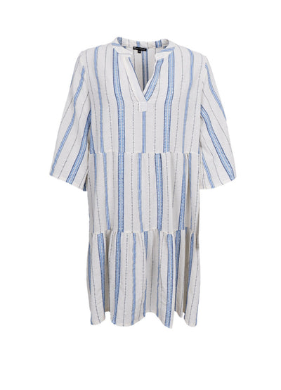 Mica Striped Boho Dress in Blue