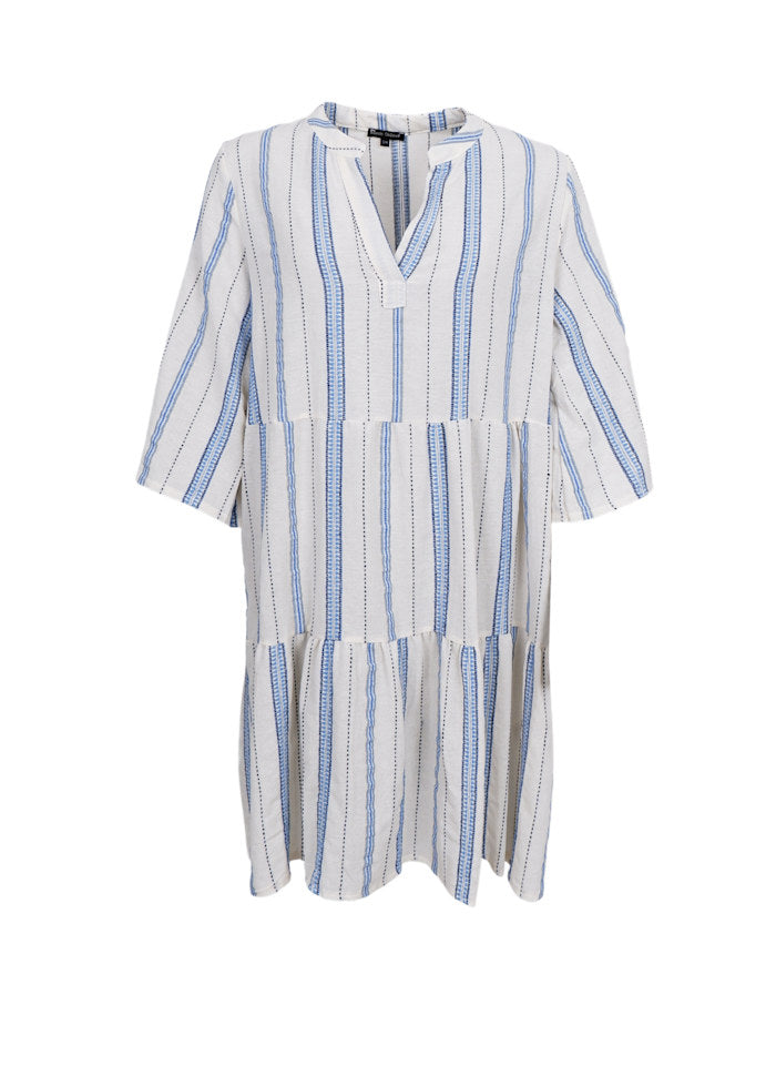 Mica Striped Boho Dress in Blue