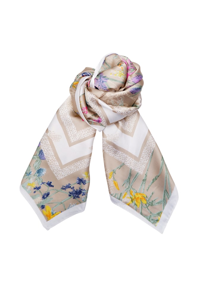 Florencia Square Neck Scarf in Spring Floral