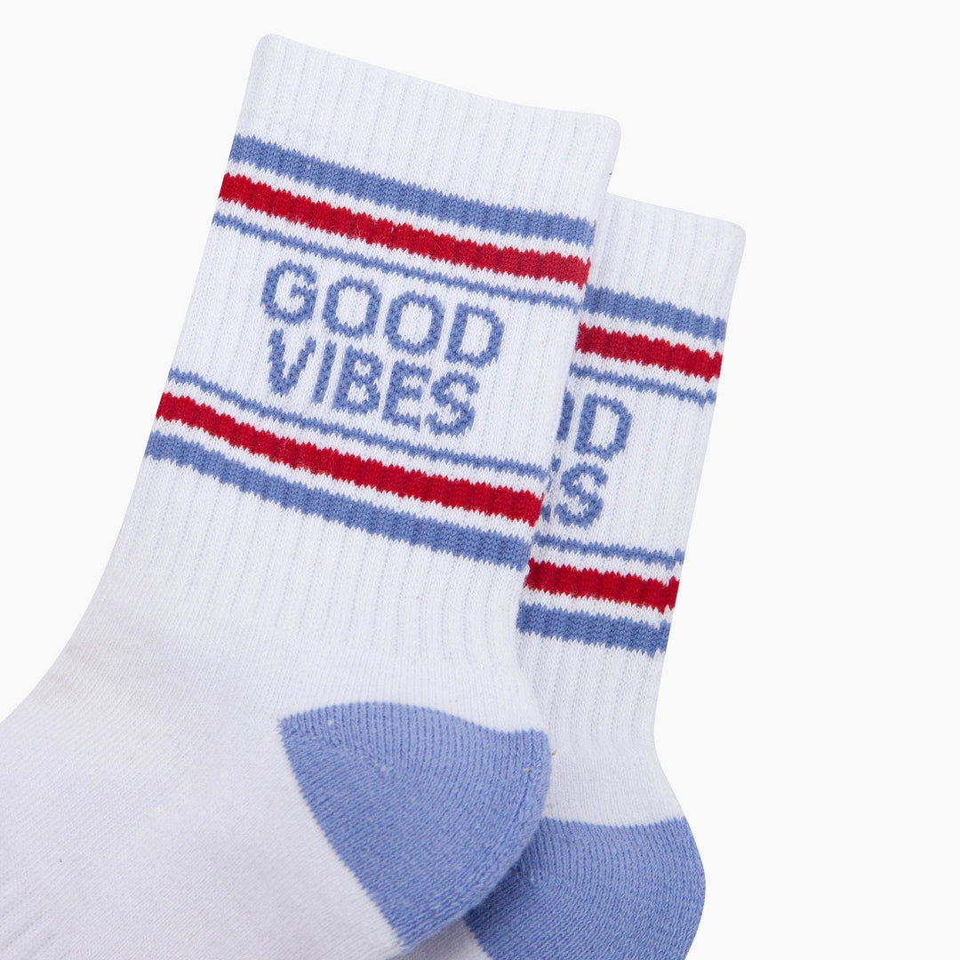 Good Vibes Organic Cotton Sports Socks in White: UK 3-7 | EU 36-40 | US 5-9