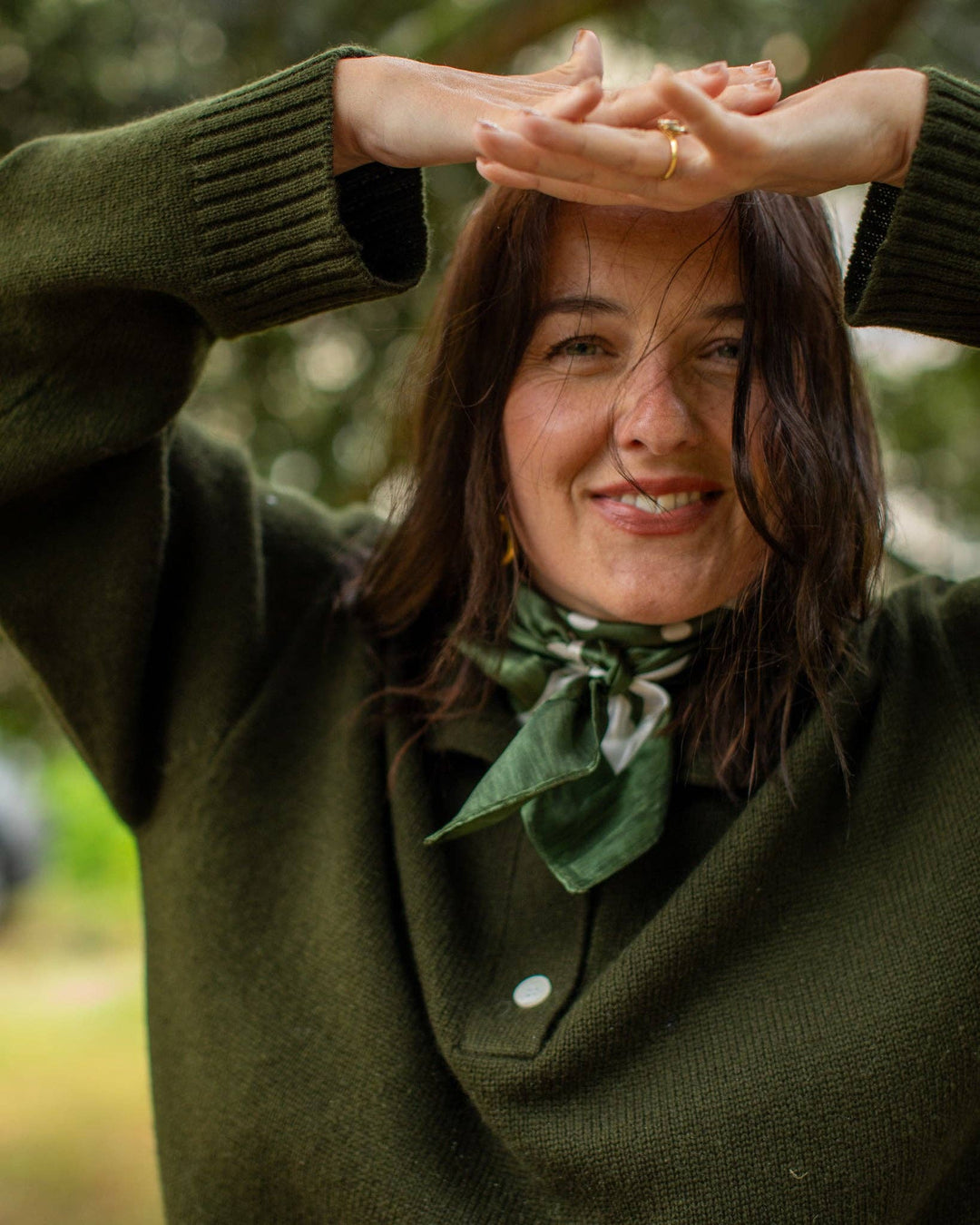 Wren Scarf | Small Spot | Pine Green
