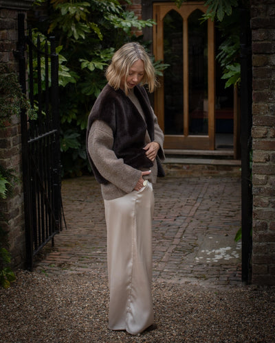 Claire Plush Gilet in Rich Cocoa