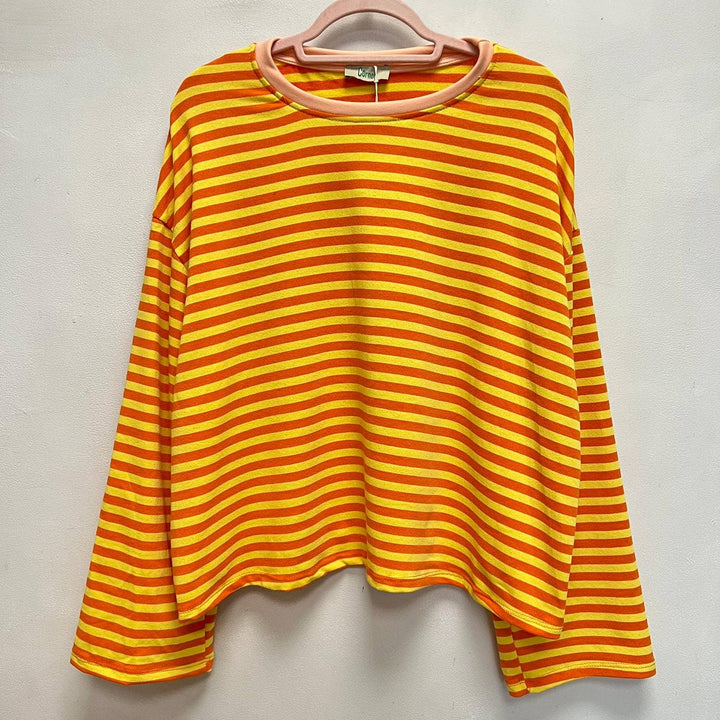 Oversized striped top in Orange