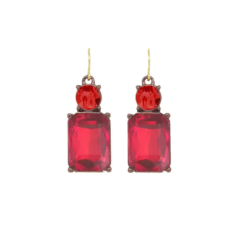 Twin Gem Drop Earrings