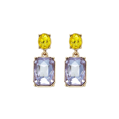 Oval Twin Gem Earrings