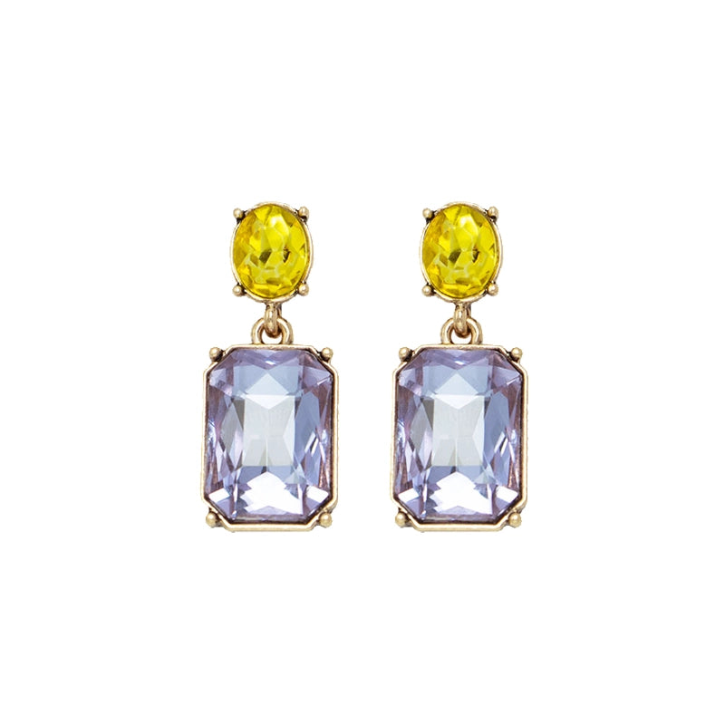 Oval Twin Gem Earrings