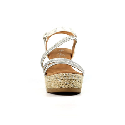 Fern Silver Sparkle Wedge Sandals