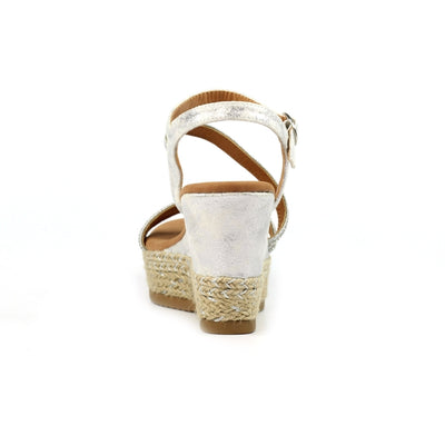 Fern Silver Sparkle Wedge Sandals