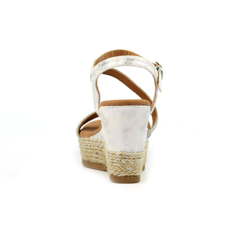 Fern Silver Sparkle Wedge Sandals