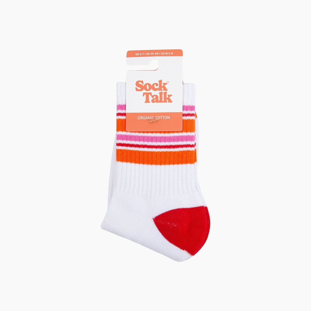 Striped Combed Cotton Sports Socks in Orange: UK 3-7 | EU 36-40 | US 5-9