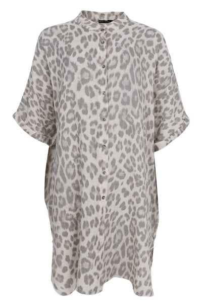 Melina Linen Tunic Dress in Natural Leo