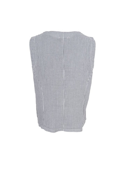 Melina Striped Linen Waistcoat in Northern Grey